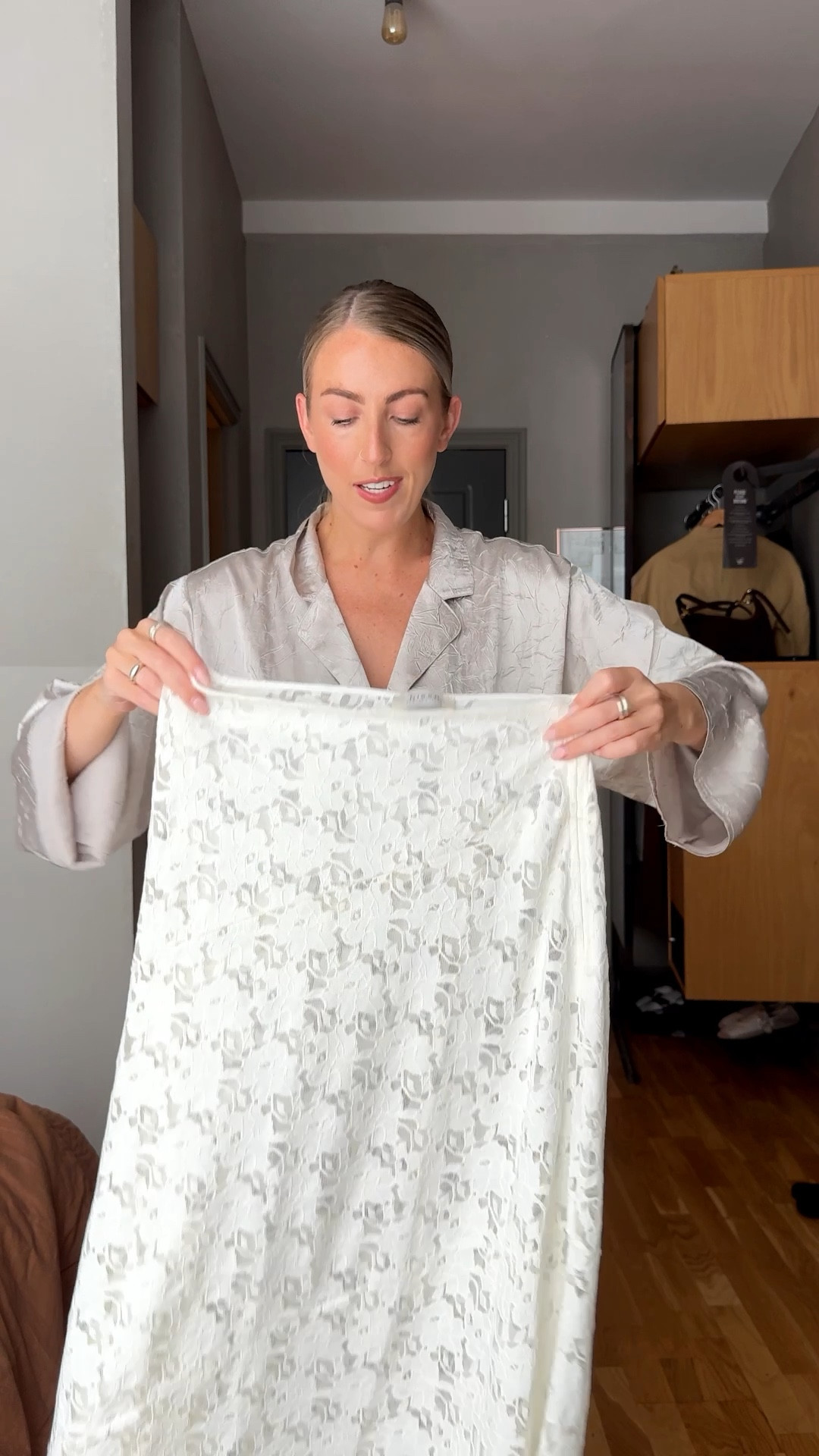 Lace skirt outfit idea 🤍 I wear a size S 

Grey sweatshirt, leather jacket, flip flops, dissh skirt, transitional outfits, scandi outfit 

#LTKuk #LTKstyletip #LTKsummer