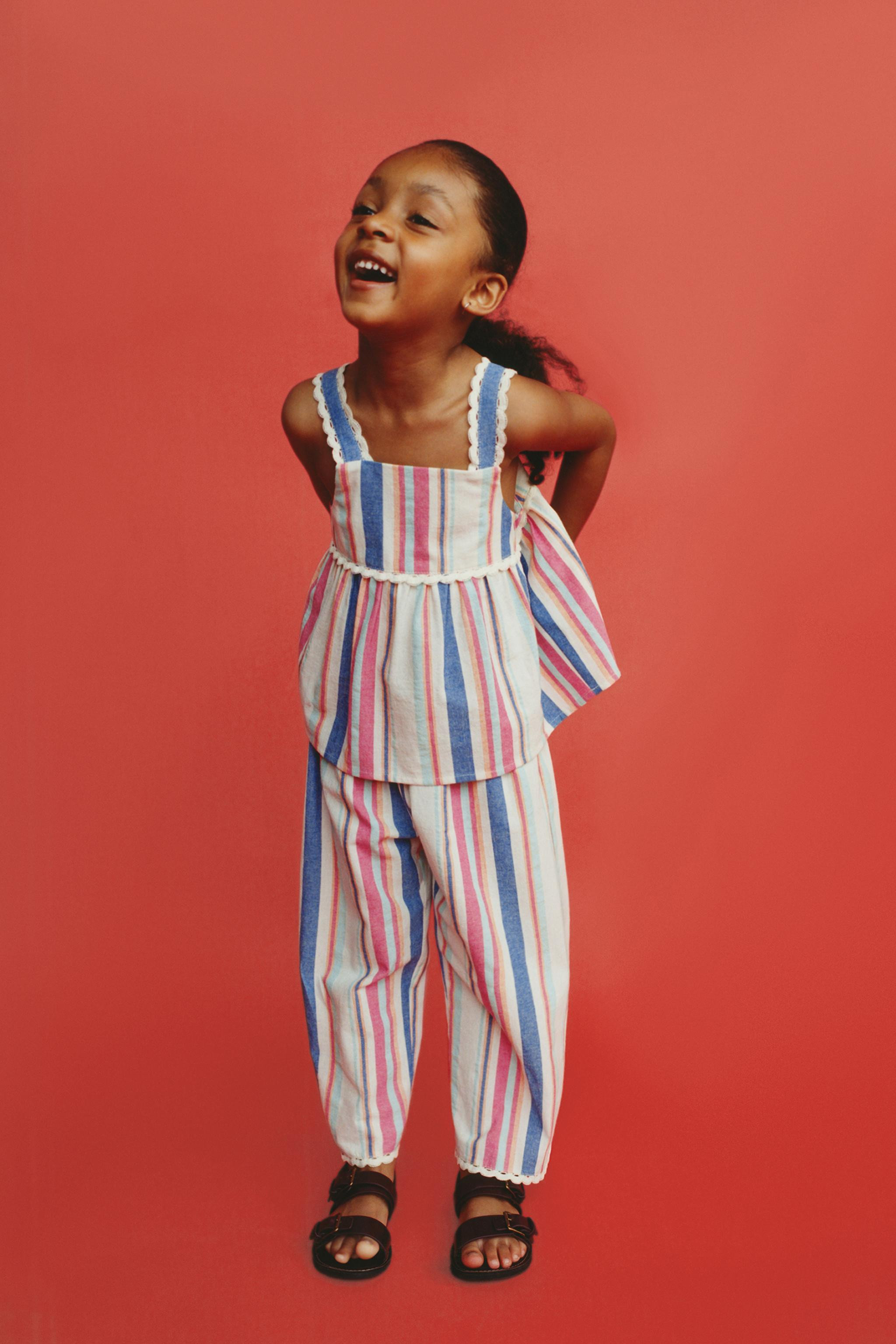 STRIPED LACE TRIM TOP | Zara US