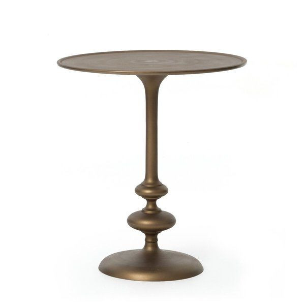 Marlow Iron Matte Brass Matchstick Pedestal Table | Scout & Nimble