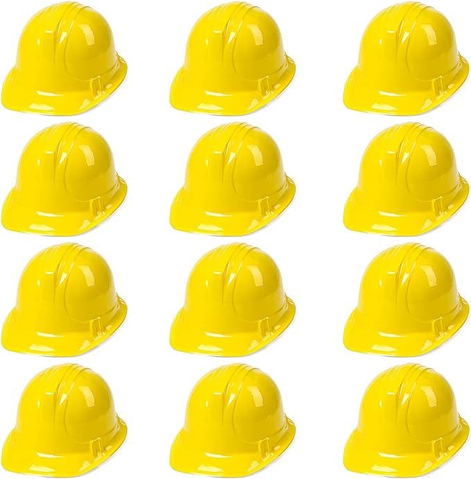 AnapoliZ Yellow Construction Hats Toy for Kids Dress Up Theme Party Fun Pack | 12 - Pack | Amazon (US)