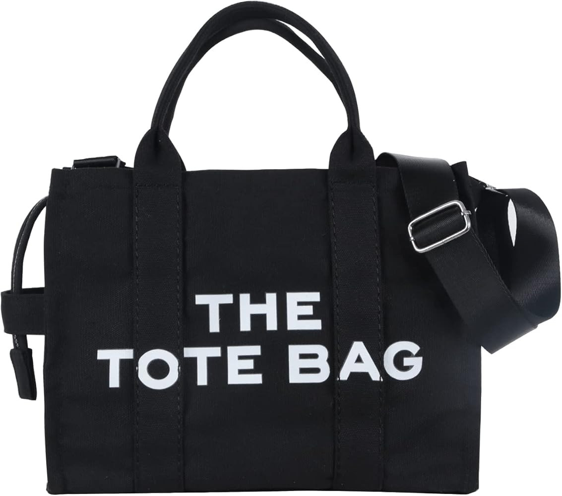 JQAliMOVV Canvas Tote Bag for Women - Travel Tote Bag Purse with Zipper Fashion Shoulder Crossbod... | Amazon (US)