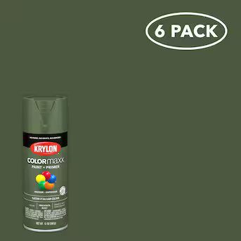 Krylon COLORmaxx 6 -Pack Satin Italian Olive Spray paint and primer in one ( NET WT. 12-oz ) | Lowe's