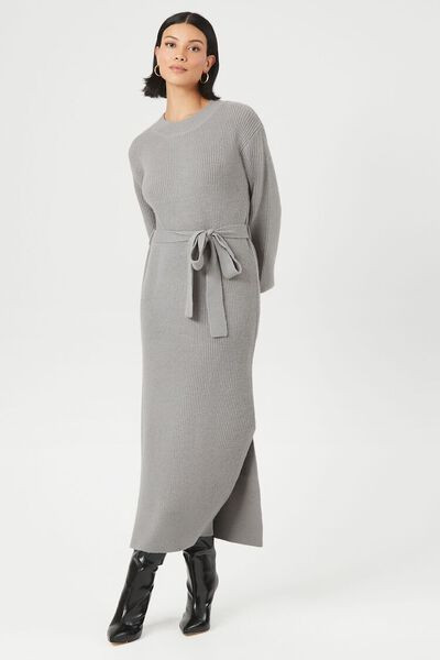 Tie-Front Midi Sweater Dress | Forever 21