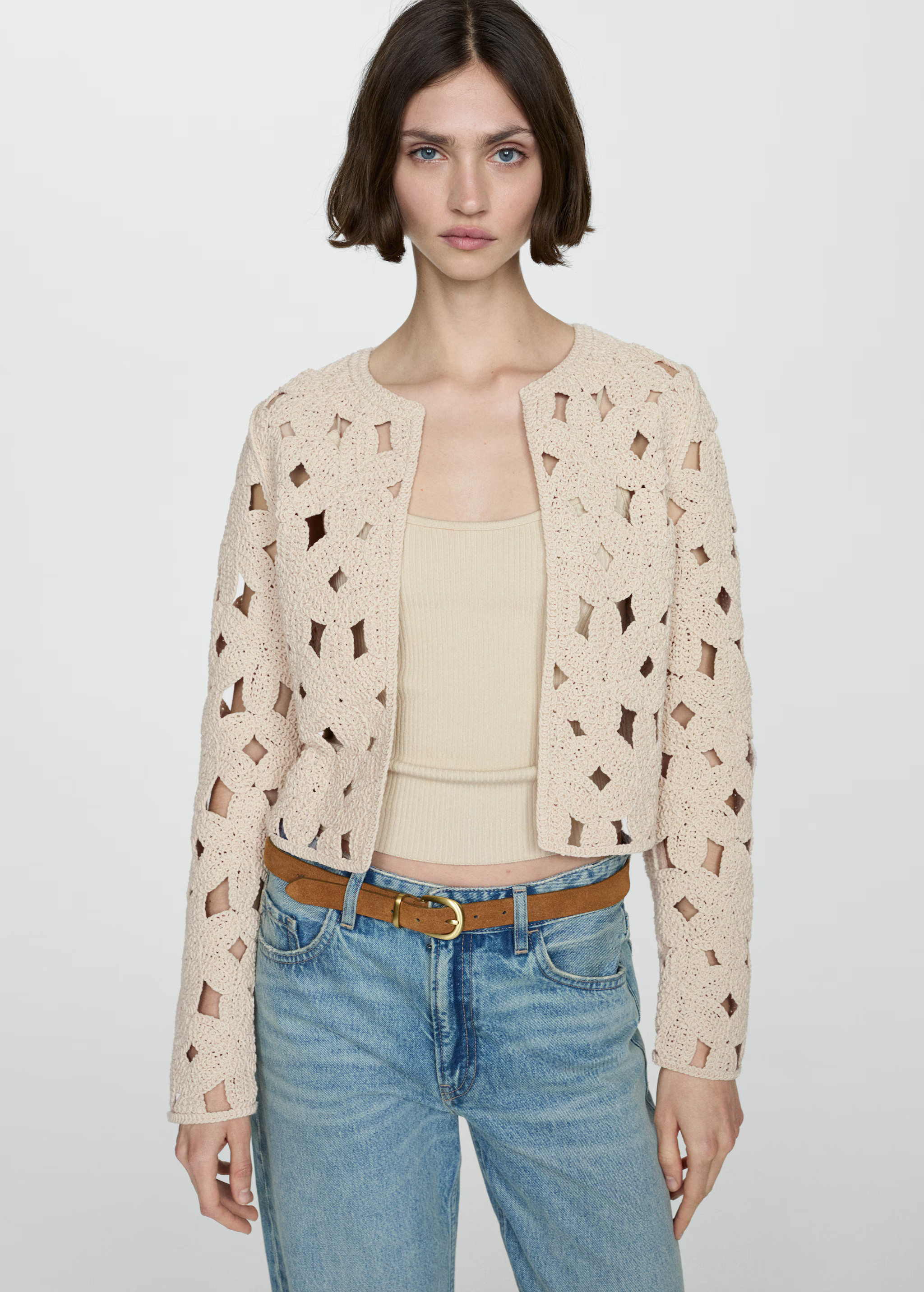 Crochet jacket with openwork details | MANGO (US)