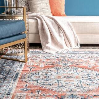 Vintage Zara Medallion Orange 3 ft. x 5 ft. Area Rug | The Home Depot