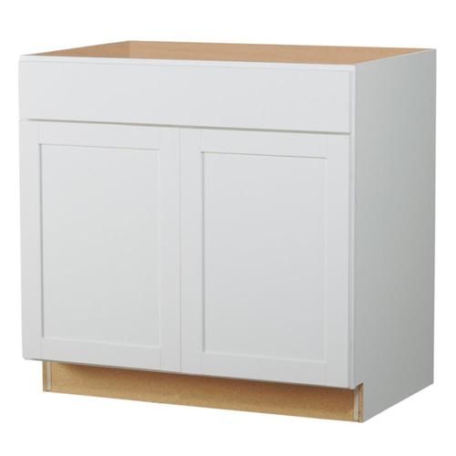 Diamond NOW Arcadia 36-in W x 35-in H x 23.75-in D Truecolor White Door and Drawer Base Stock Cab... | Lowe's