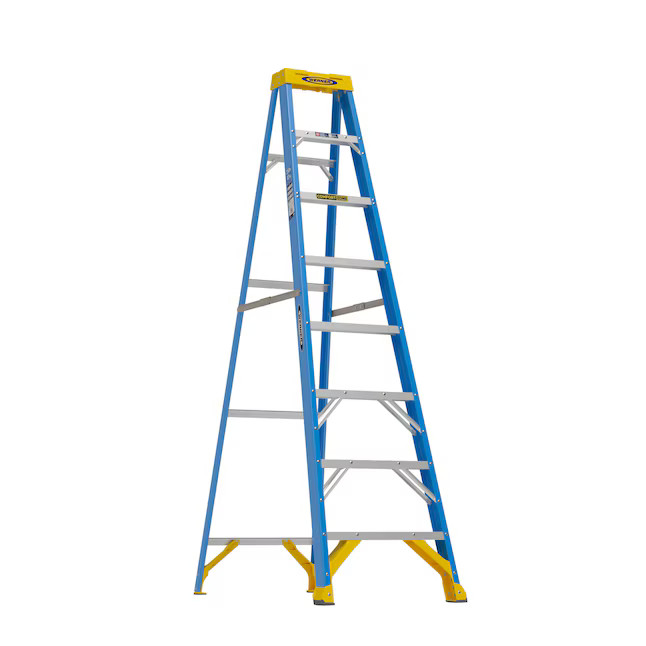 Werner FS100CZ 8-ft ( 12-ft Reach Height ) Fiberglass Type 1 - 250 lbs. Load Capacity Step ladder | Lowe's
