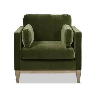 Knox 36 in. Olive Green Performance Velvet Modern Farmhouse Arm Chair | The Home Depot