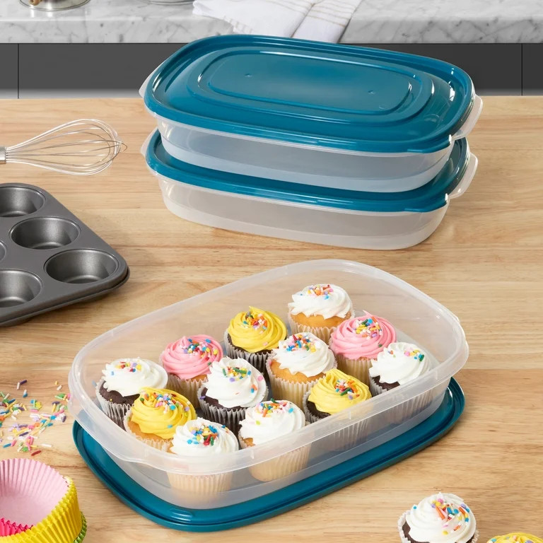 Mainstays Semi Durable Rectanglar 1 Gallon Plastic Food Storage Container 3 Pack, Designed to Hel... | Walmart (US)