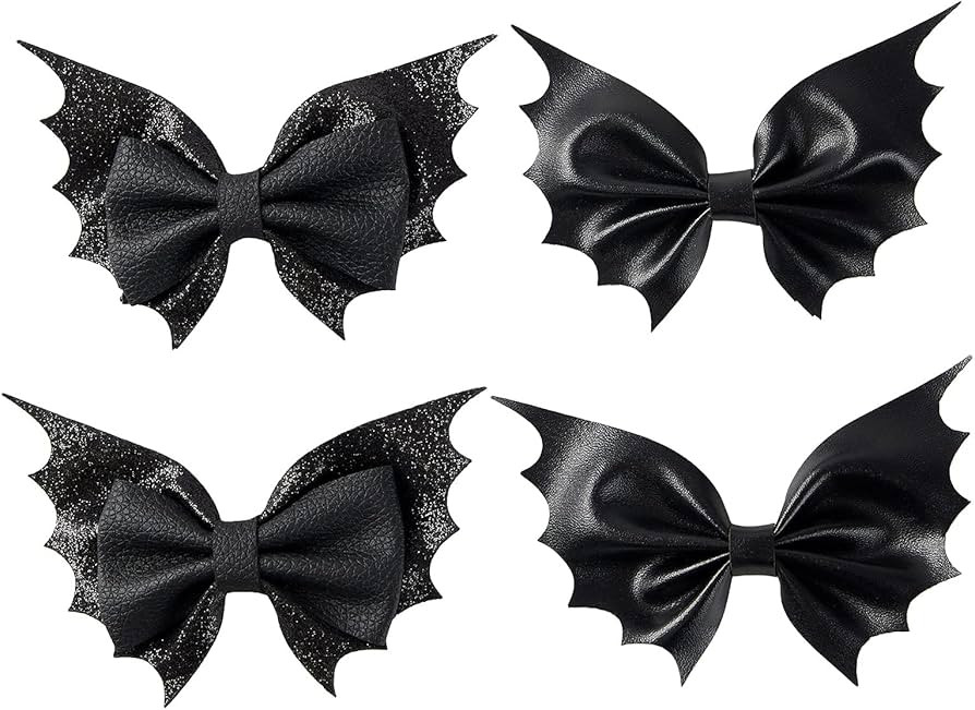 Bat Hair Bow Clips for Girls Women 4pcs Halloween Decorations Cosplay Costume Hair Accessories 4i... | Amazon (US)