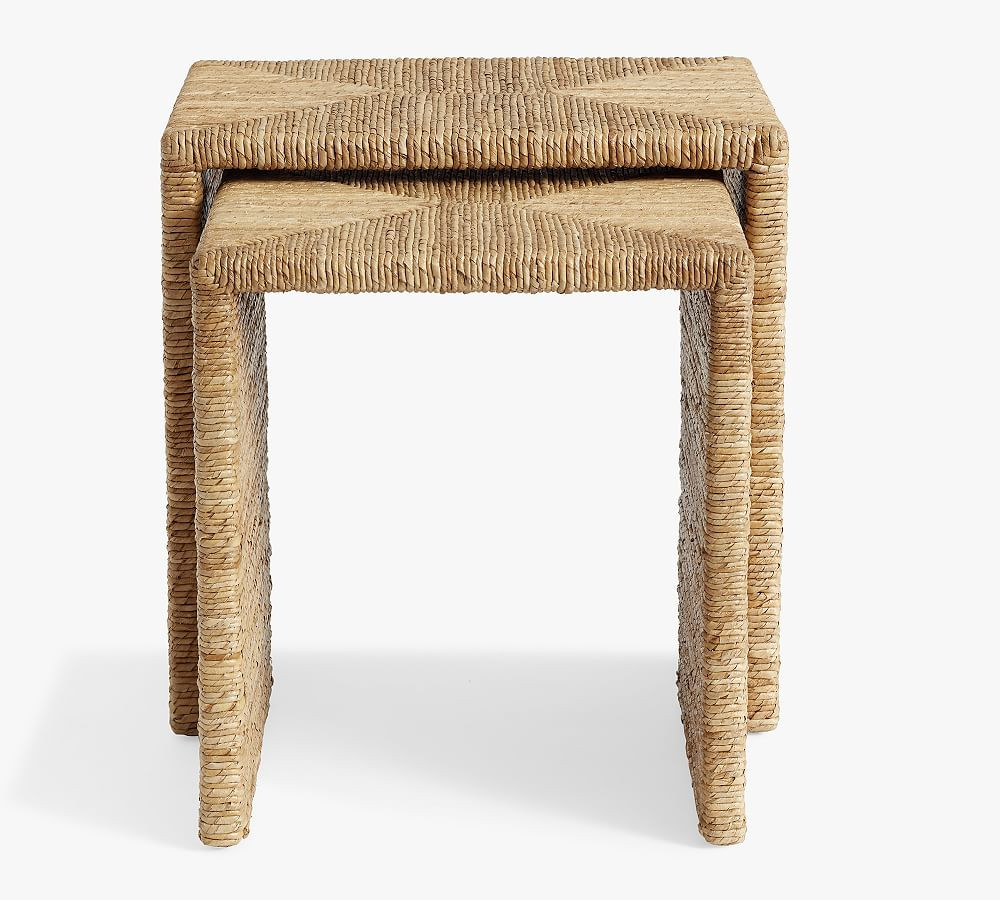 Malibu Rectangular Woven Nesting Tables | Pottery Barn (US)