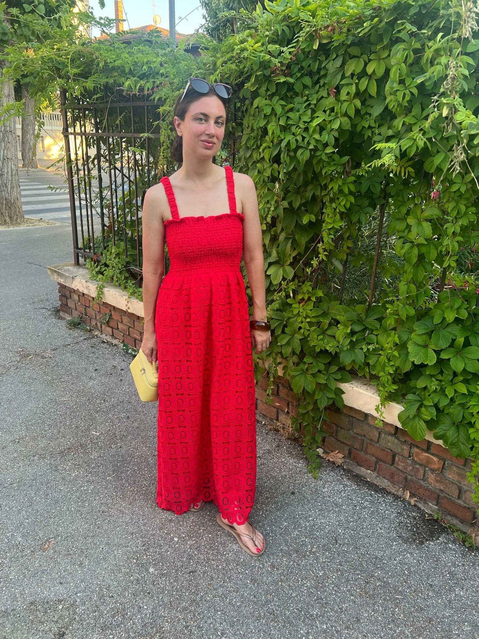 Red maxi dress for summer ❤️ the power color of the season 

#hillhouse #smockeddress #etsyfind #loropianadupe