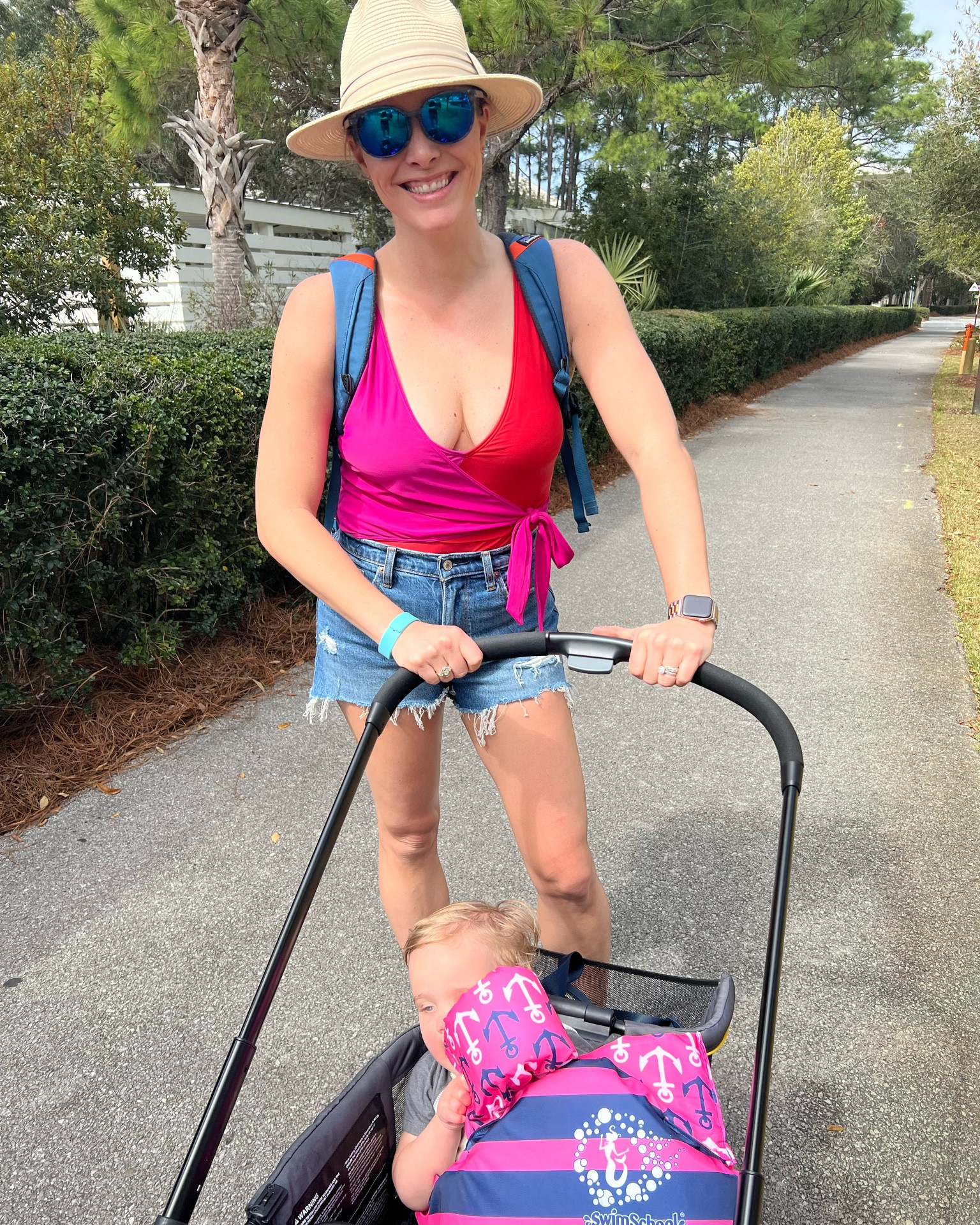 Beach day attire. Loving these jean shorts 

#LTKunder100 #LTKstyletip #LTKunder50