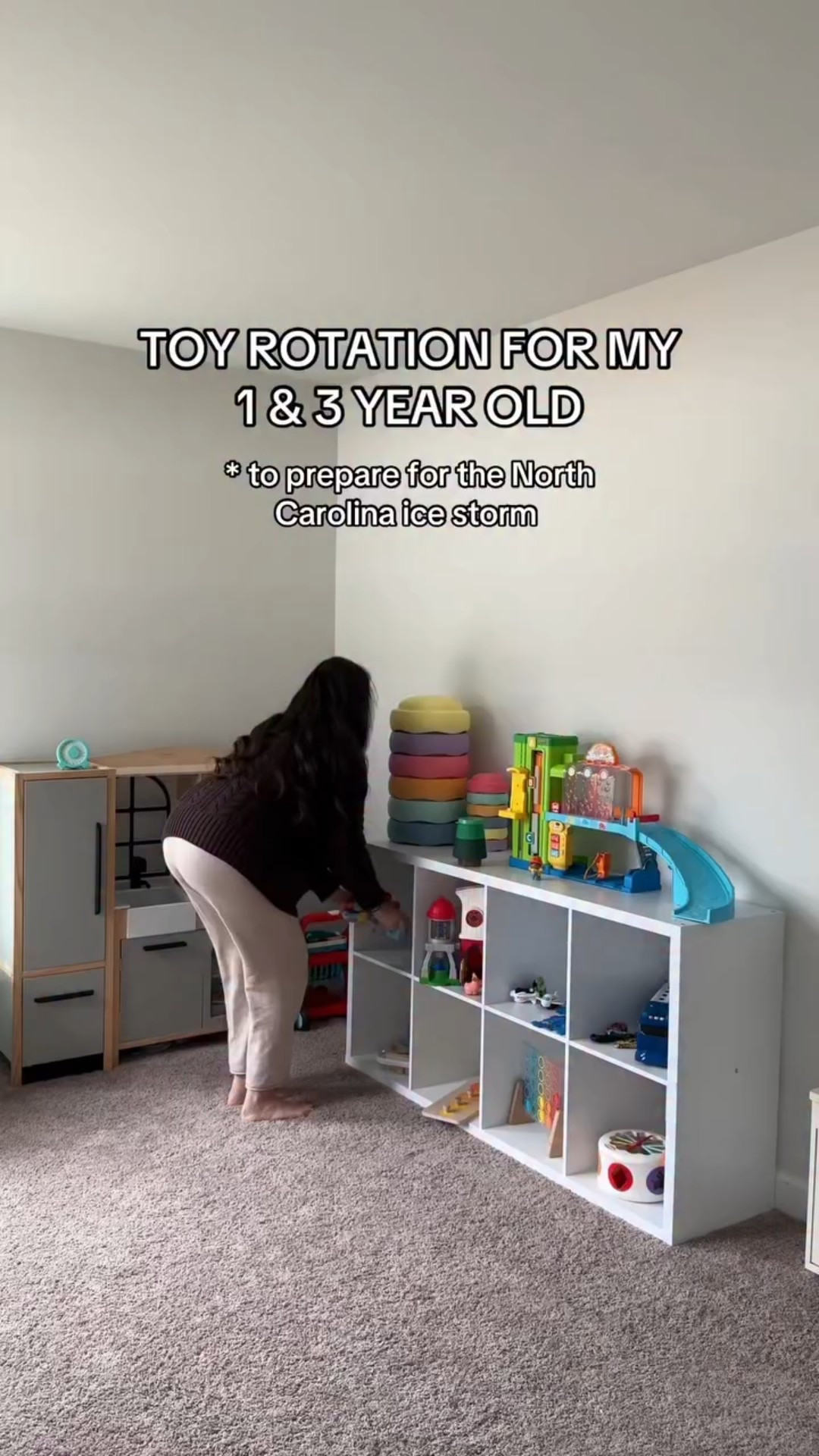 Toy rotation ✔️ maybe not the biggest priority but at least my kids will have “new” toys while we are stuck inside! 
Comment TOYS for the links to the toys, bins, and cubby! 
#toddlermom #toddlers #toddlermom #toddlertoys #toyrotationday #toys #toystorage #toyorganization #icestorm #northcarolina