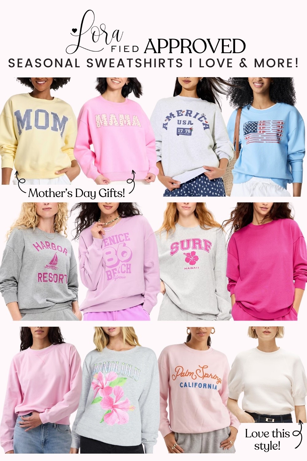 LORAfied Approved Seasonal Sweatshirts I’m Loving!💗
spring trends, spring style, spring sweatshirts, graphic sweatshirts, spring outfit 

#LTKSeasonal