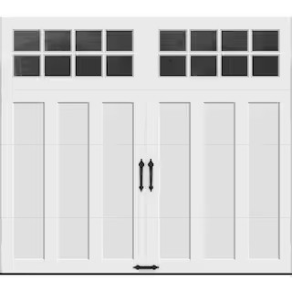 Coachman Linear Design 8 ft x 7 ft Insulated 18.4 R-Value White Garage Door with SQ24 Windows | The Home Depot