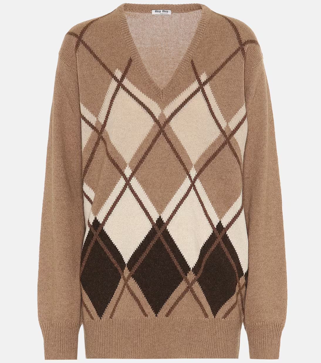 Argyle camel-wool sweater | Mytheresa (UK)