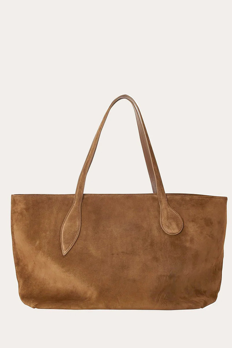 Mega Sprout Tote Light Brown Suede | LITTLE LIFFNER