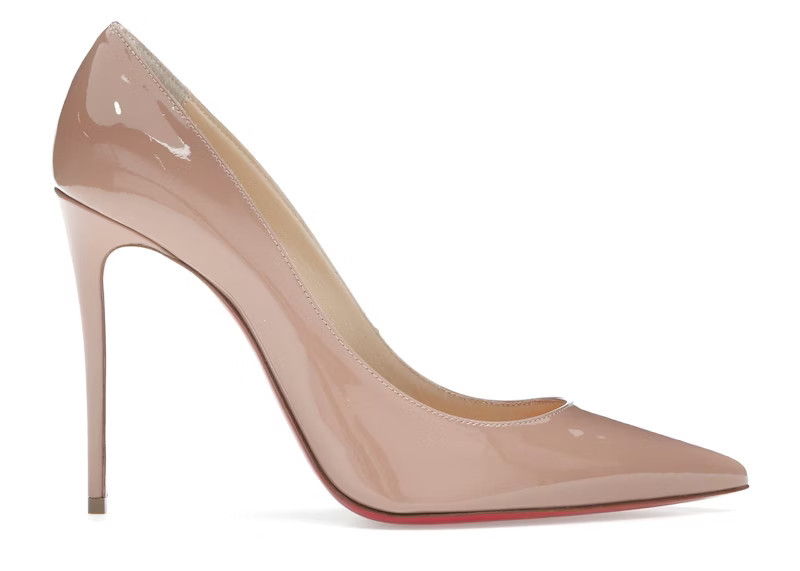 Women's Christian Louboutin Kate 100mm Pump Patent Leather Sneakers in Nude/Red | StockX