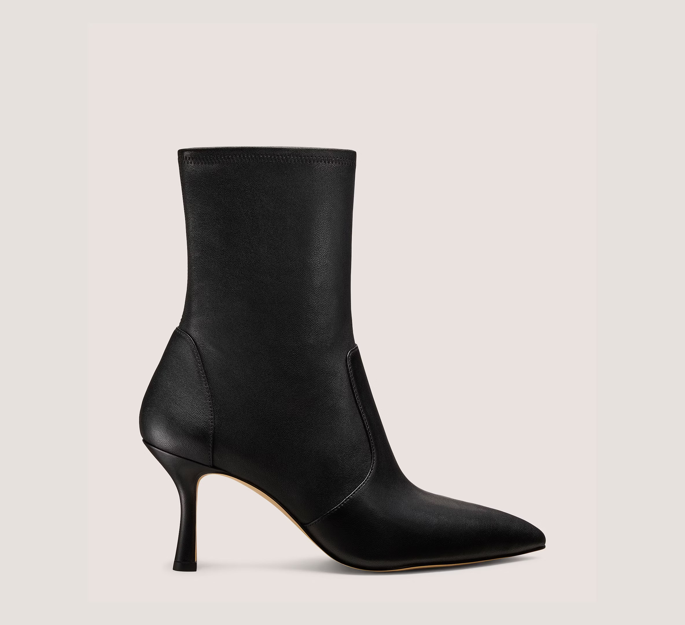 Stuart Weitzman Valentina Bootie 75, Black Stretch Nappa Leather, Size: 7.5 Medium | Stuart Weitzman Outlet