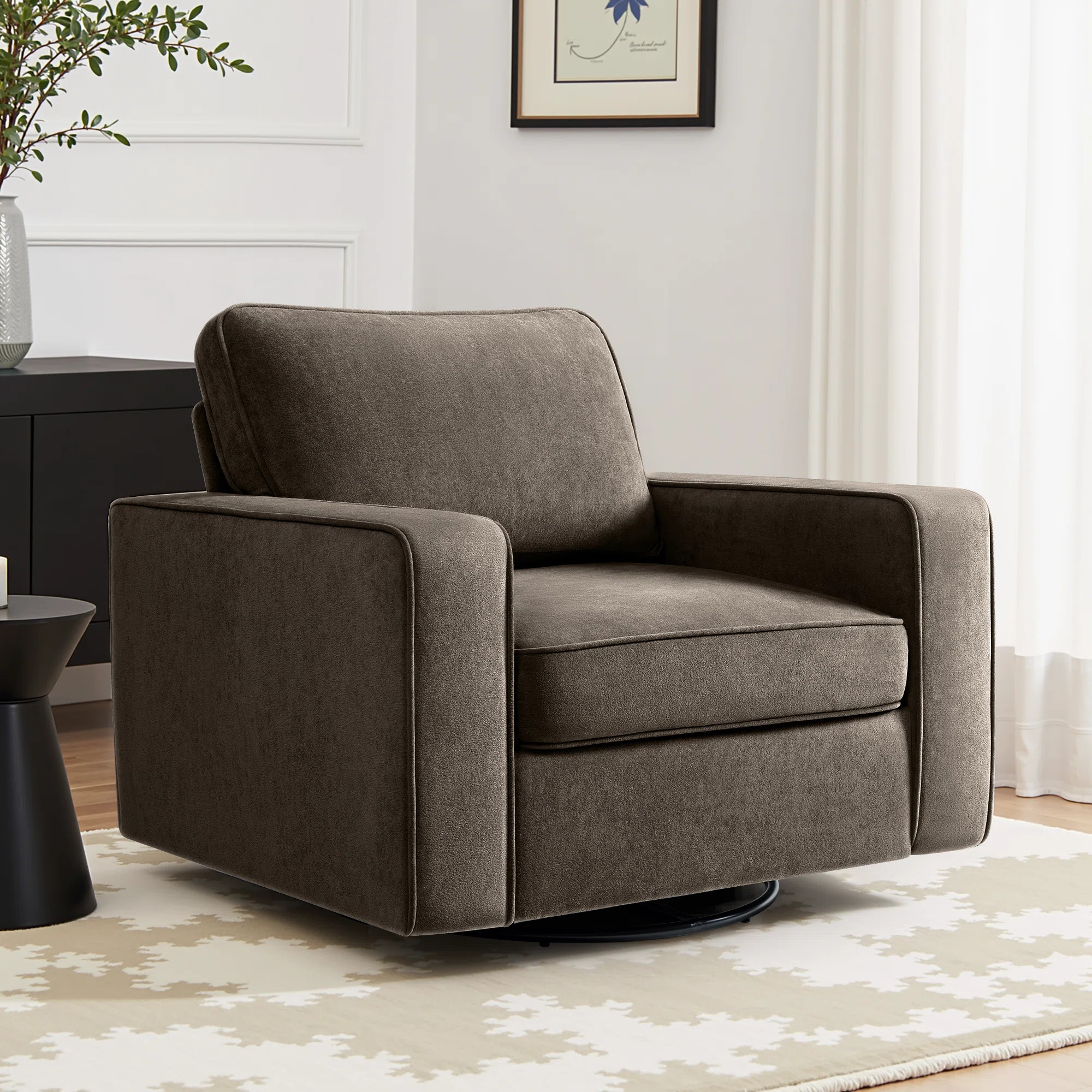 36.2" Wide Upholstered Swivel Accent Armchair | Wayfair North America