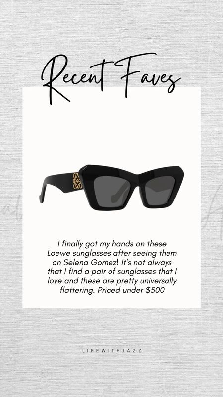 I love these cat-eye sunglasses from Loewe [I recently saw them on Selena Gomez] + they’re priced just under $500 

- also linked to other styles I own that I love + other recs 

#LTKSeasonal