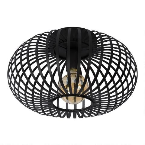 Black Metal Cage Flush Mount Jorna Ceiling Light | World Market