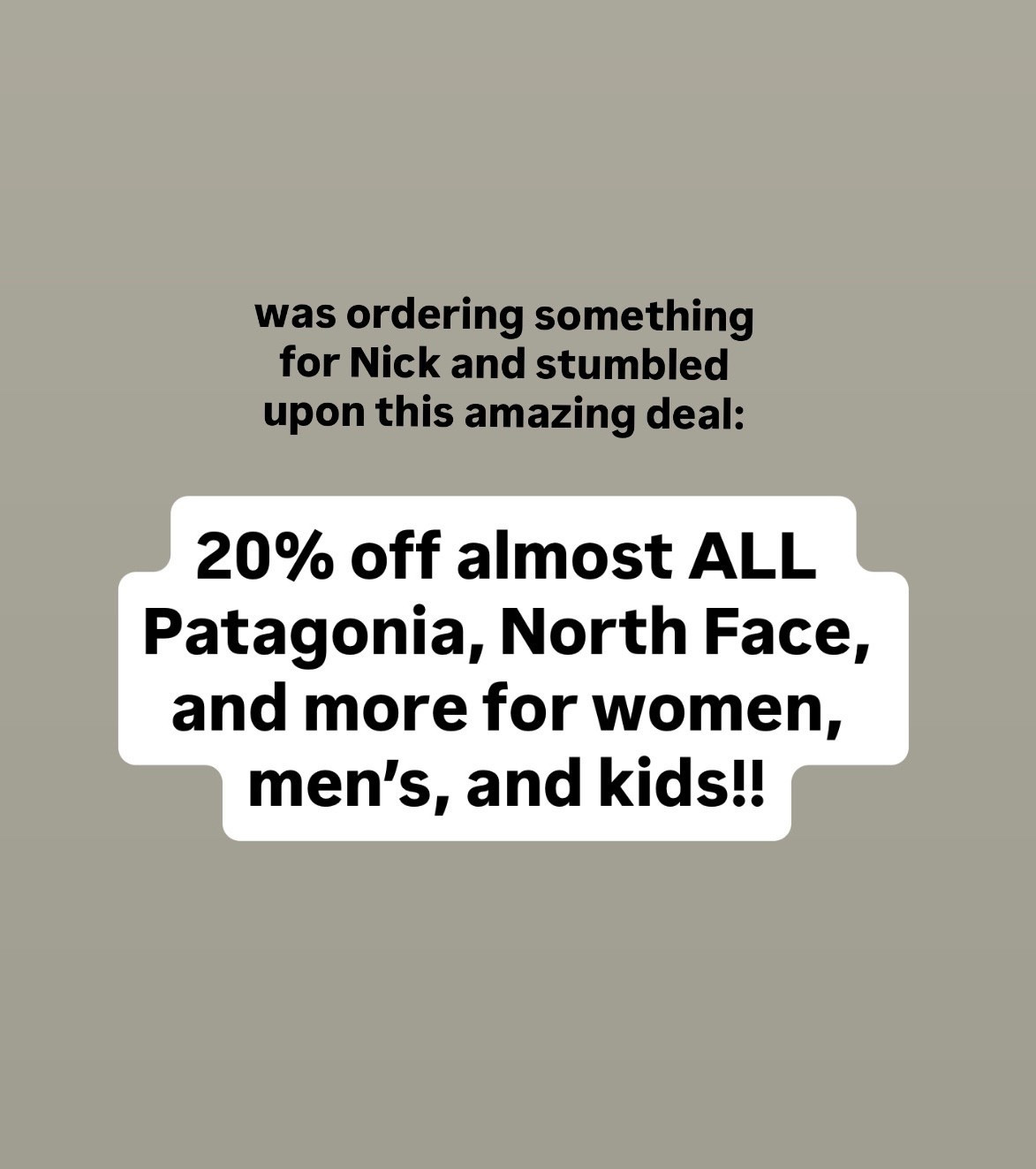 To get the discount, go to checkout and login or signup for a free backcountry.com account.

Have never seen a sale with this many Patagonia styles & gear included for the family!

I've ordered multiple times from Backcountry.con before and find them to be a trusted retailer.

Good time to pick up a coat or fleece for gifts. Even includes the most popular styles like North Face Denali and Hydrenslite puffers that are excluded on other sites.

Gifts for guys, mens presents, kids outerwear , marmot , sorel, new balance 

 

#LTKMens #LTKCyberWeek #LTKGiftGuide