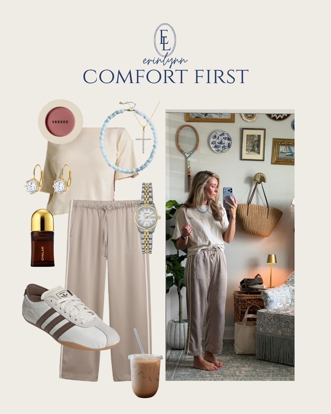Cream in the top! Regular size in top and bottom. Size down in shoes!!

Drawstring pants, neutral outfit, Adidas, Tokyo, sneakers, casual outfit, comfortable style, travel outfit, classic, relax, style, everyday wardrobe

#LTKdayinmylife #LTKootd