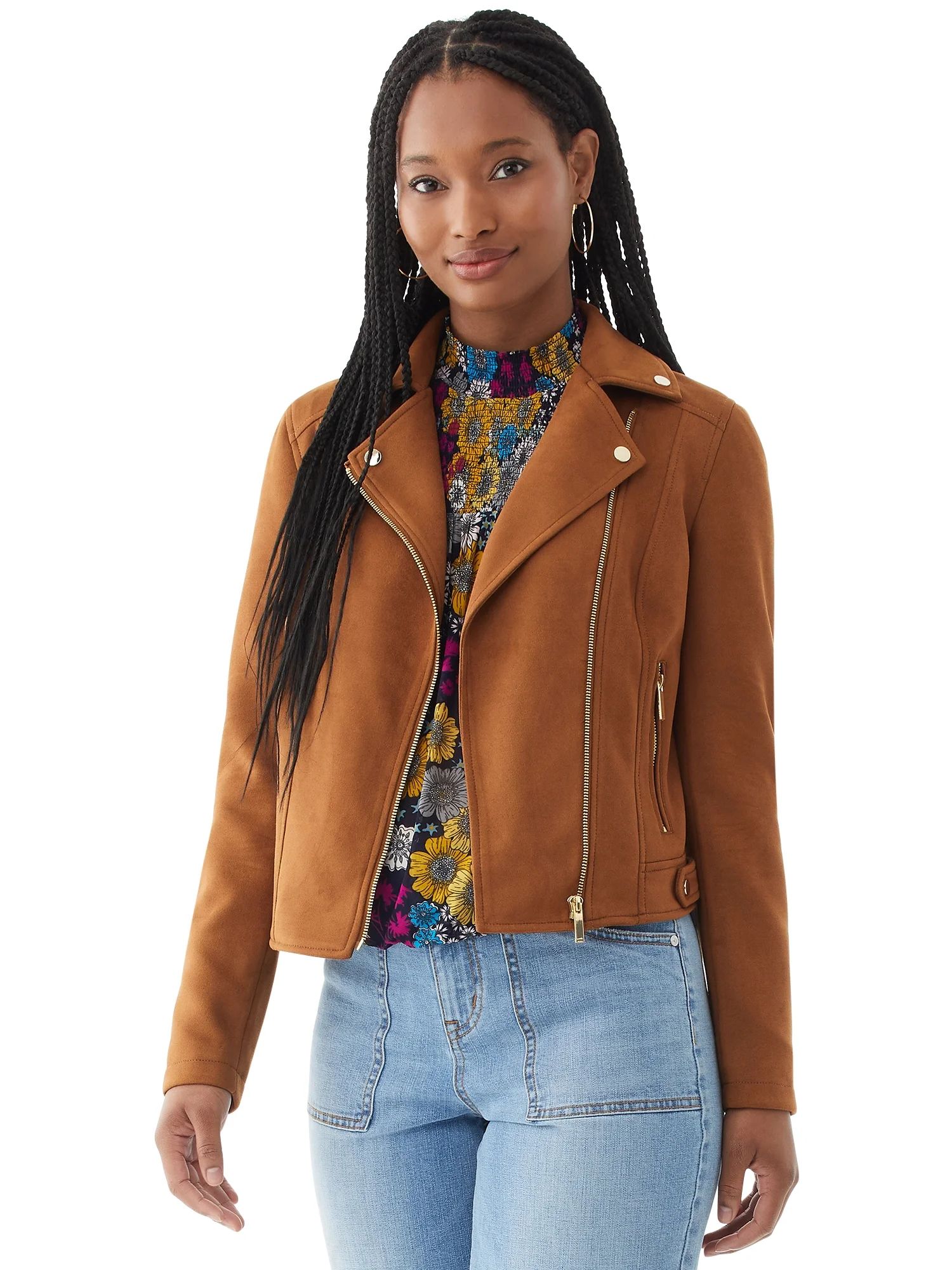 Scoop Women’s Faux Suede Moto Jacket | Walmart (US)