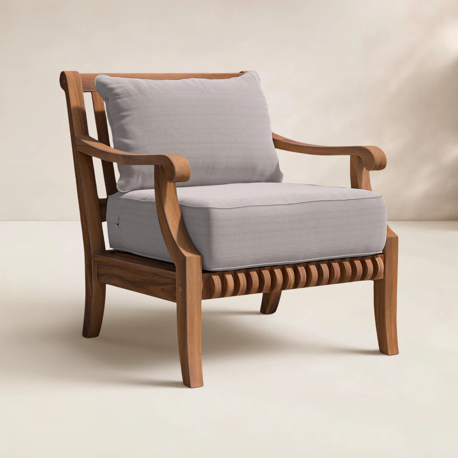 Jo Teak Patio Chair with Cushions | Wayfair North America