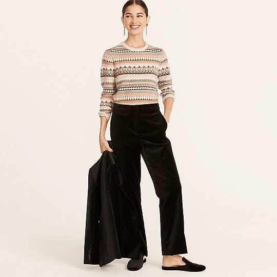 Fair Isle cropped crewneck sweater | J. Crew US