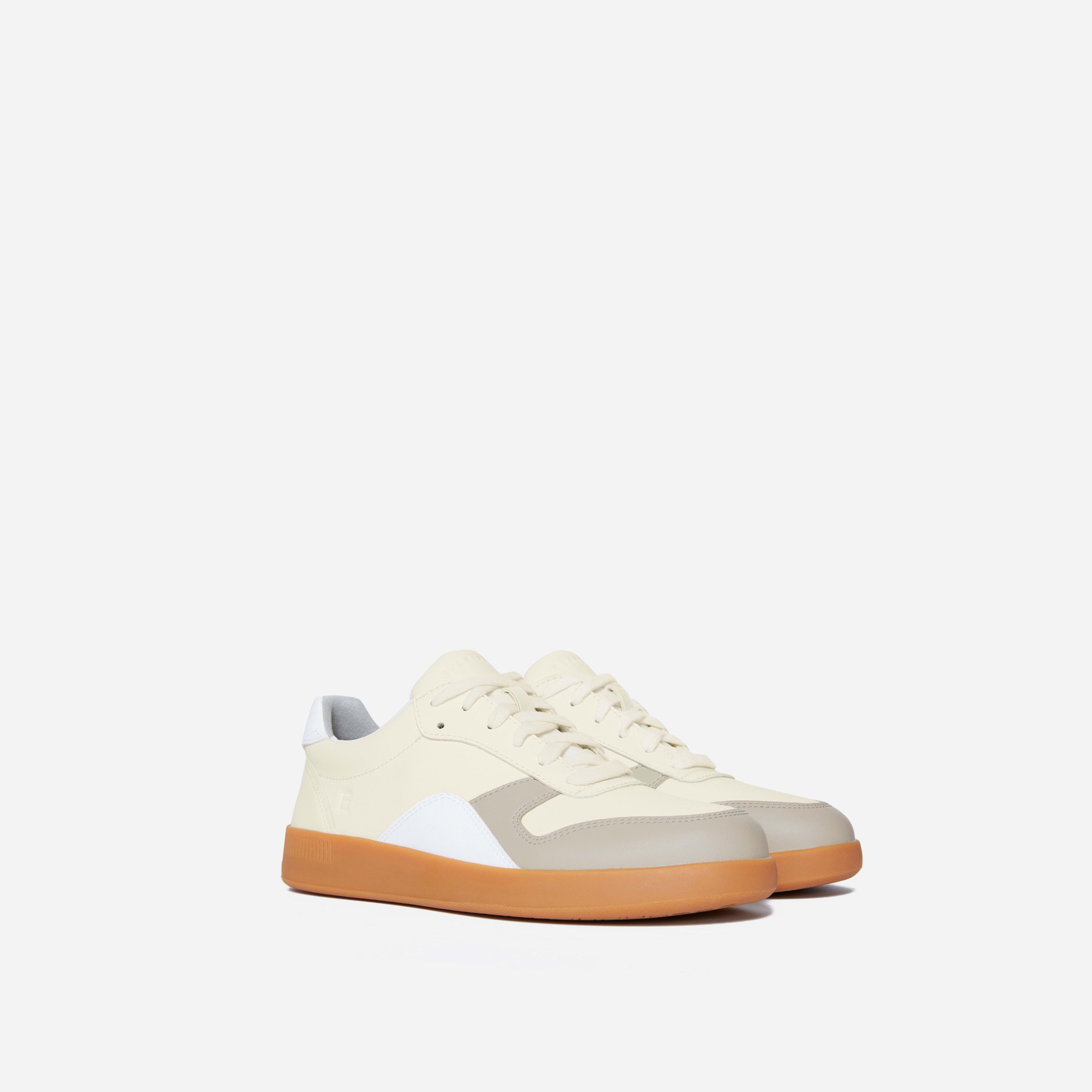 Women's ReLeather Court Sneaker by Everlane in Off-White/Light Grey, Size W5.5M3.5 | Everlane