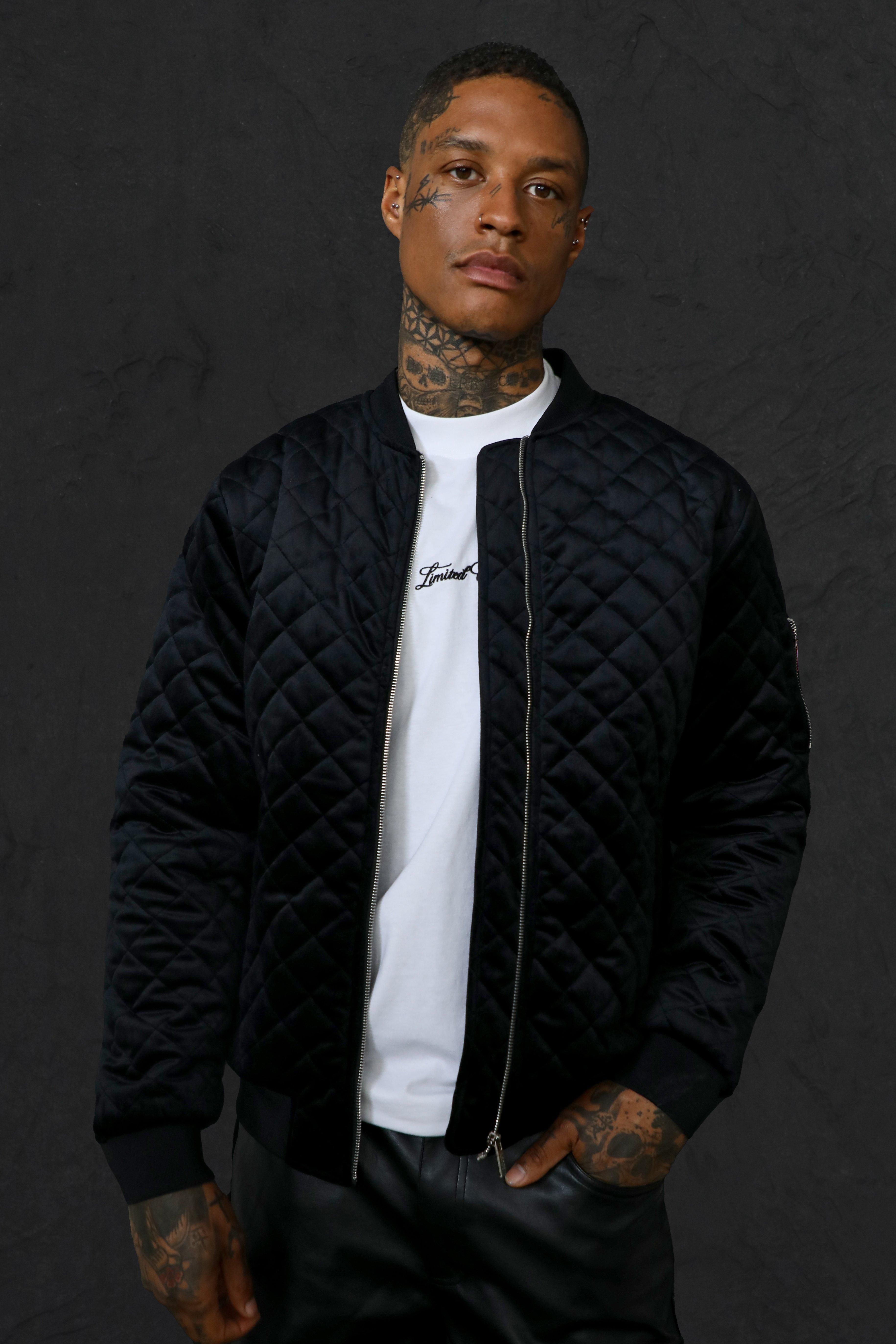 Velvet Quilted Bomber | boohooMAN (US & CA)