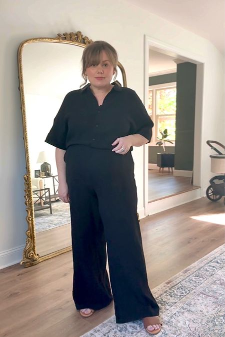 Lightweight muslin jumpsuit! I sized up for my bump, take your usual size if you aren’t expecting. 

Use my code 2024Anne25 for 25% off! 

#LTKplussize #LTKstyletip #LTKbump