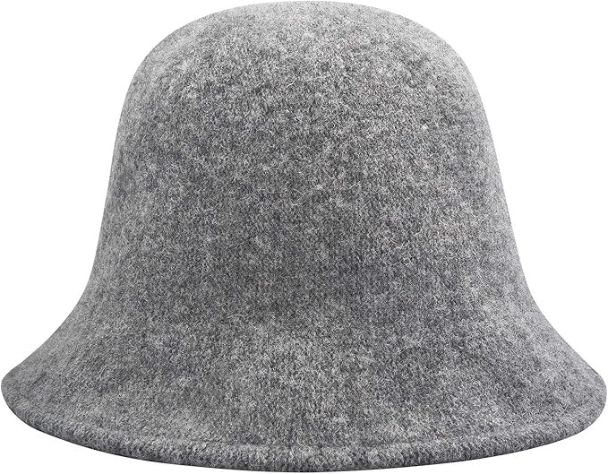 ZLYC Womens Warm Wool Cloche Hat Solid Winter Bucket Hats | Amazon (US)