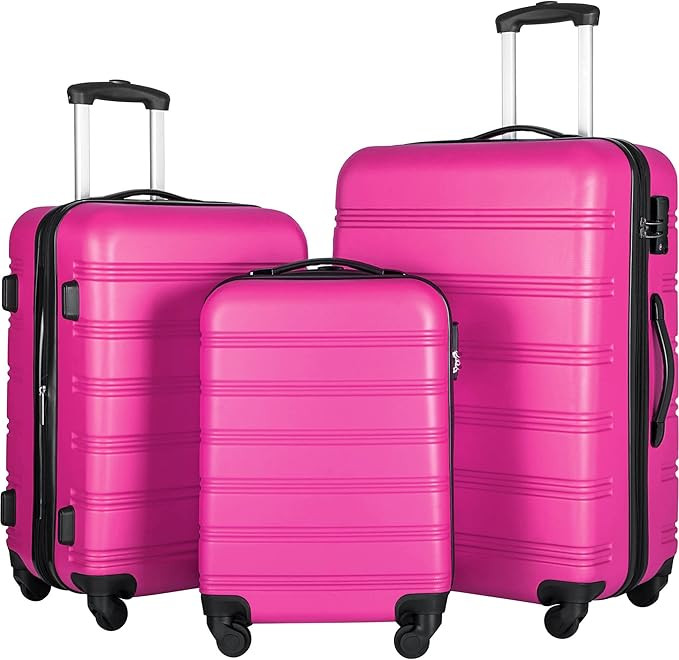 Merax Luggage Sets 3 Piece Suitcase Set 20/24/28,Carry on Luggage Airline Approved,Hard Case with... | Amazon (US)