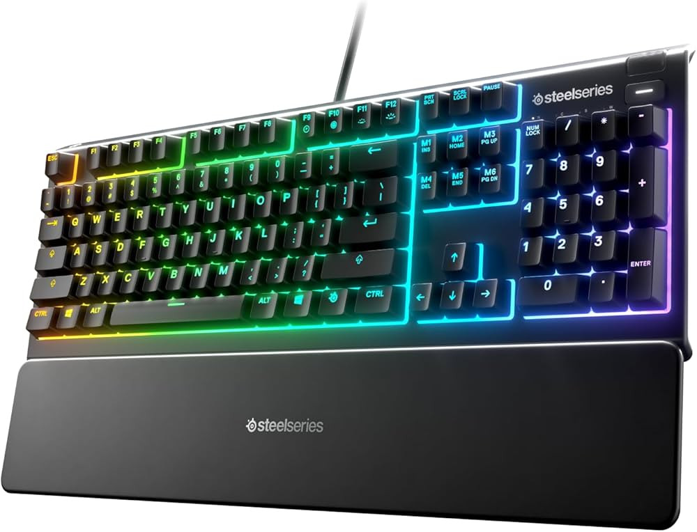 SteelSeries Apex 3 RGB Gaming Keyboard, 10-Zone RGB Illumination, IP32 Water Resistant, Whisper Q... | Amazon (US)