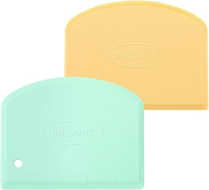 Unicook Dough Scraper, Flexible Bowl Scraper, Nonslip Bench Cutter with Measurement, Pastry Chopp... | Amazon (US)