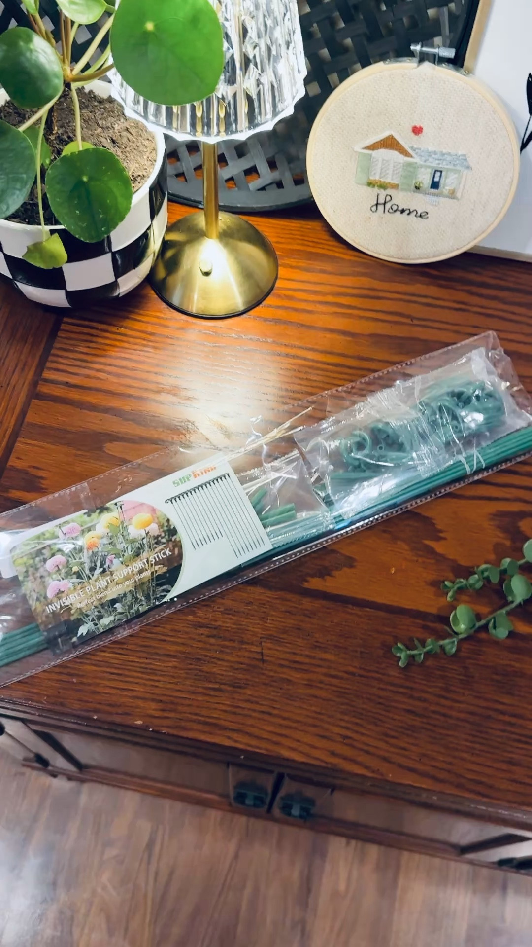 I got some support sticks for my plants that need a little bit of help standing tall. The before vs during vs after is crazy! They don’t even look like the same plants!!