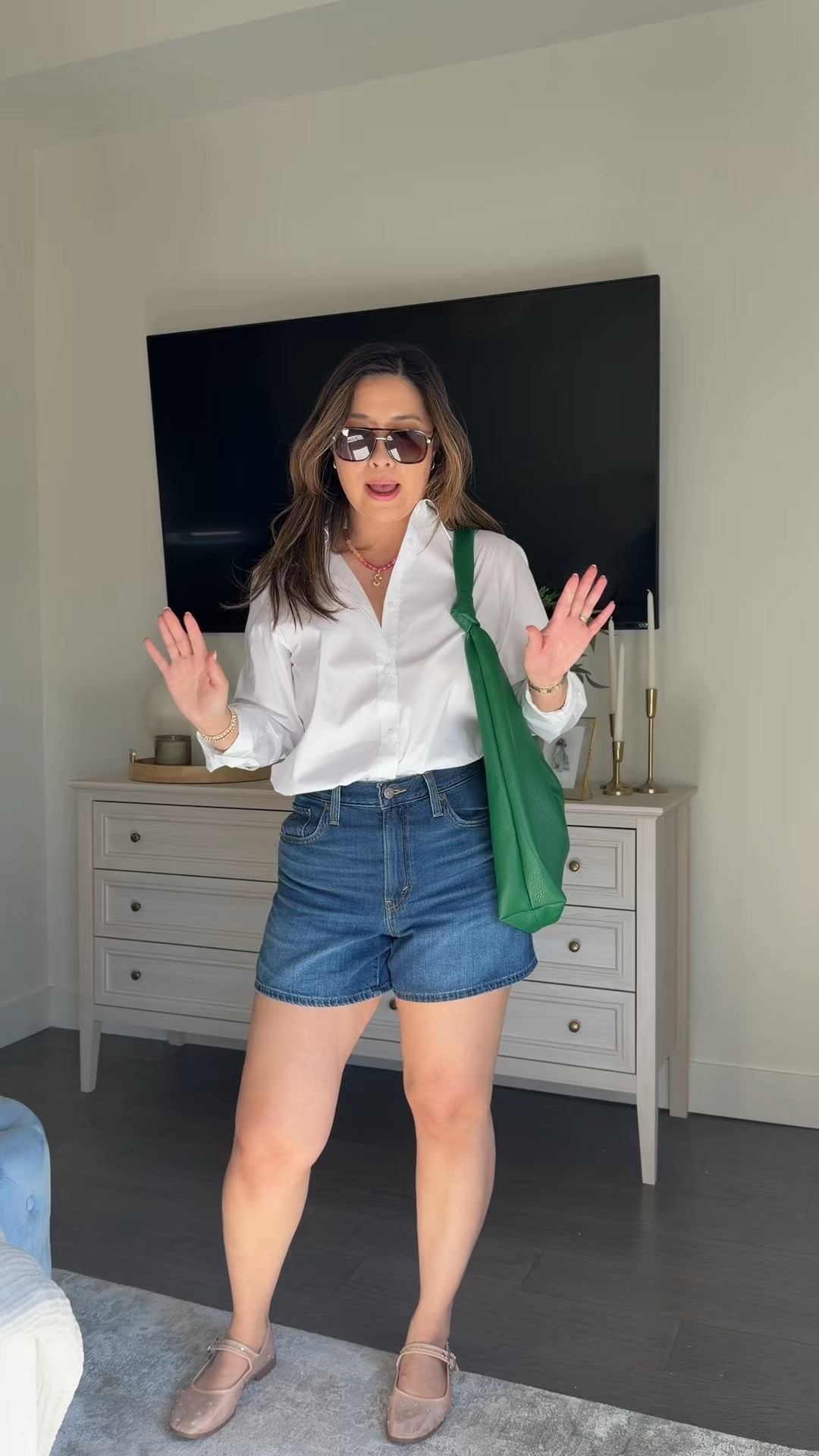 Amazon Spring Outfit
Button Down: Small
Denim Shorts: 29