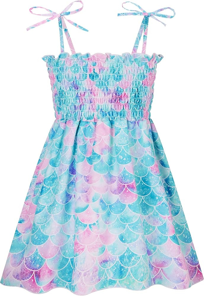 Vieille Toddler Baby Girls Summer Dress Sling Straps Princess Sundress Floral Printed Casual Beac... | Amazon (US)