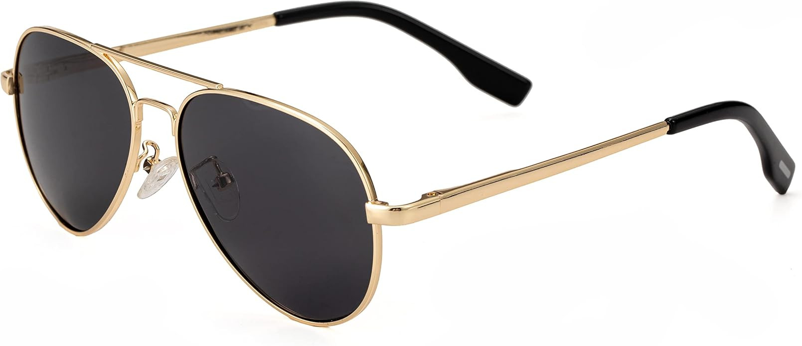 Onrtry Small Polarized Aviator Sunglasses for Boys Girls Classic Metal Frame Mirrored Lens Sun Gl... | Amazon (US)