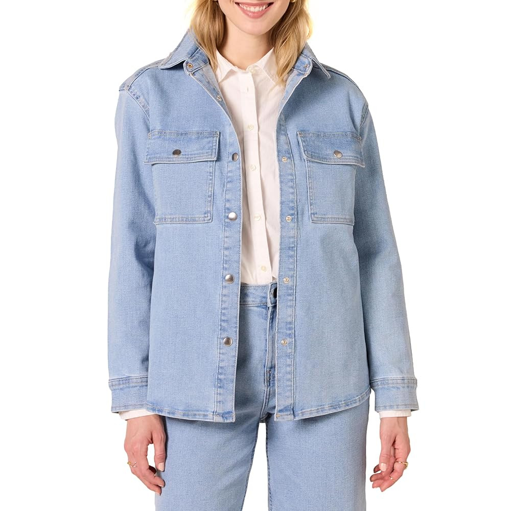 Amazon Essentials Womens Oversized-Fit Heavyweight Denim Shirt Jacket | Amazon (US)