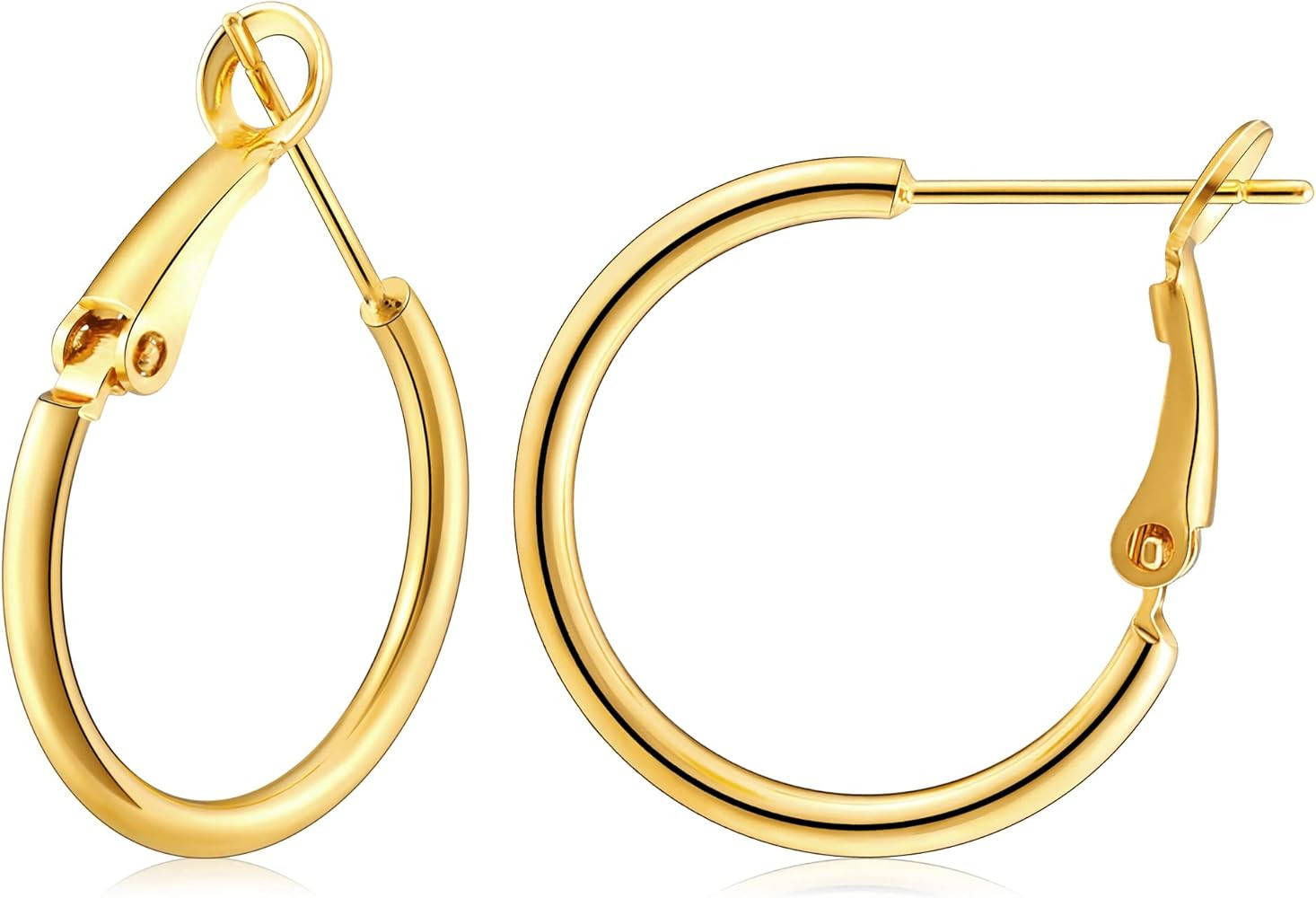 Gacimy Gold Hoop Earrings for Women 14K Gold Plated, 925 Sterling Silver Post hoops for Women | Amazon (US)