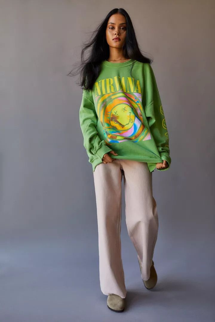 Nirvana Smile Overdyed Sweatshirt | Urban Outfitters (US and RoW)