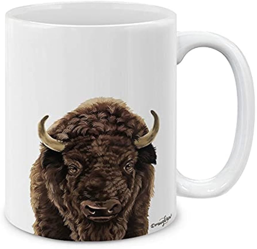 MUGBREW Cute Animal American Buffalo Bison Ceramic Coffee Mug Tea Cup, 11 OZ | Amazon (US)