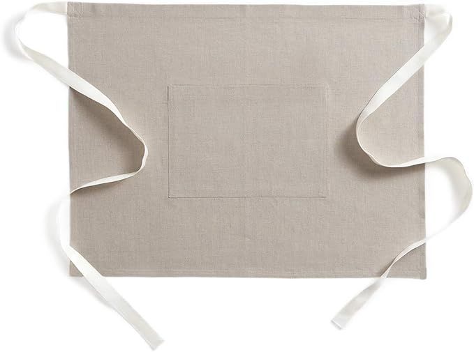 Solino Home 100% Pure Linen Bistro Apron – Extra long ties (40 Inches), Natural with Pockets - ... | Amazon (US)