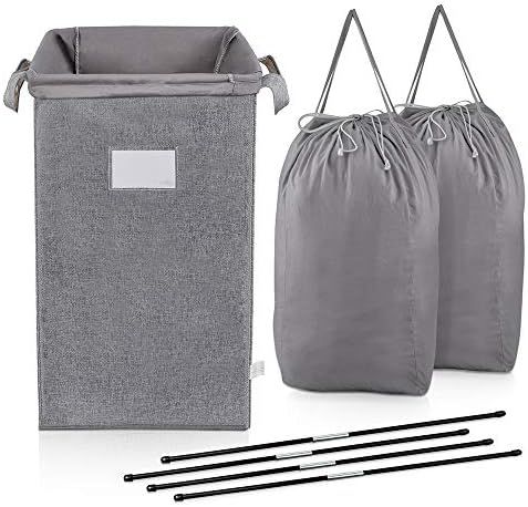 MCleanPin Large Laundry Hamper Collapsible with 2 Removeable Laundry Bags & Sorting Card, Dirty C... | Amazon (US)