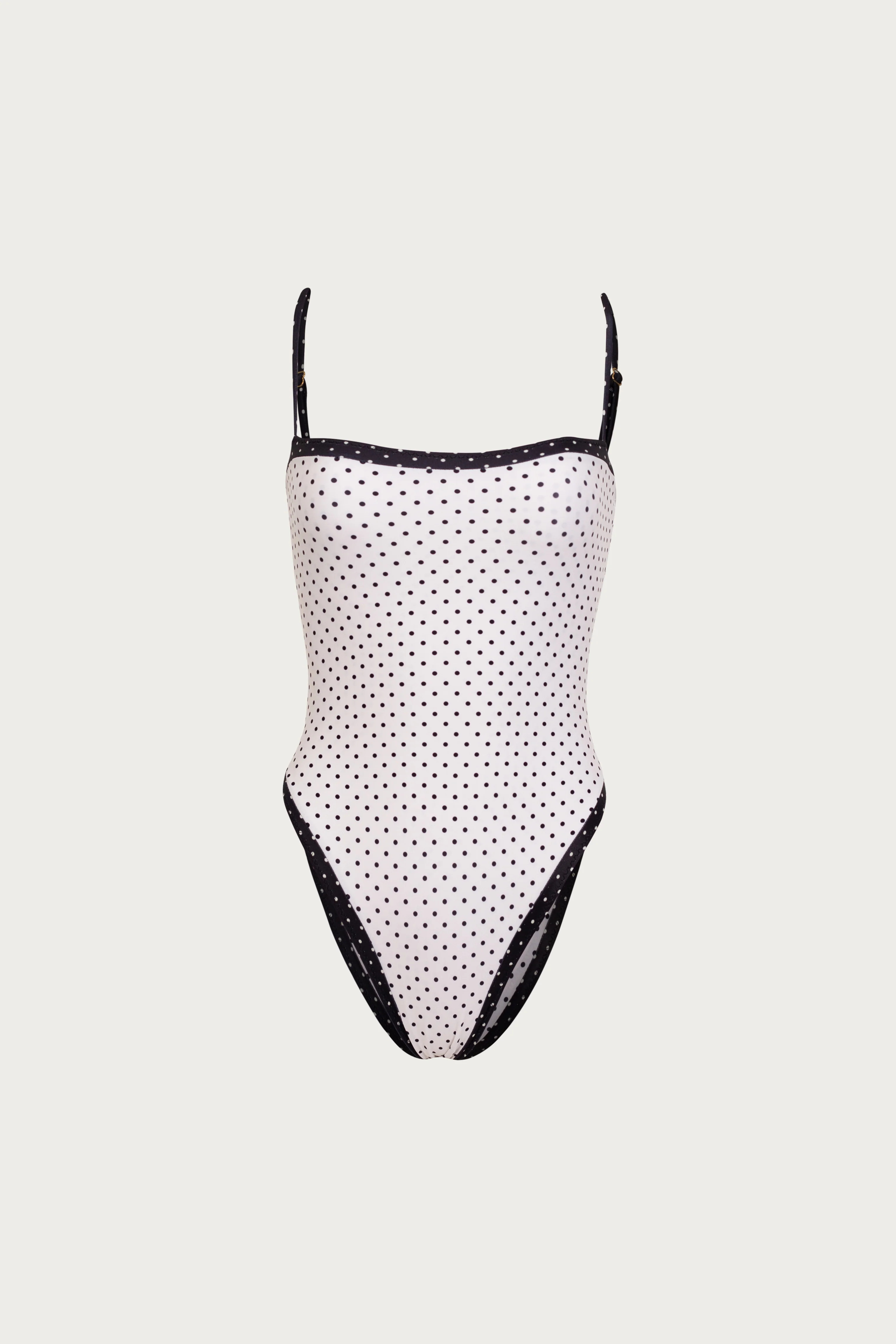 Colorblock One Piece (Cream Black Polka Dot/Black) | SAME